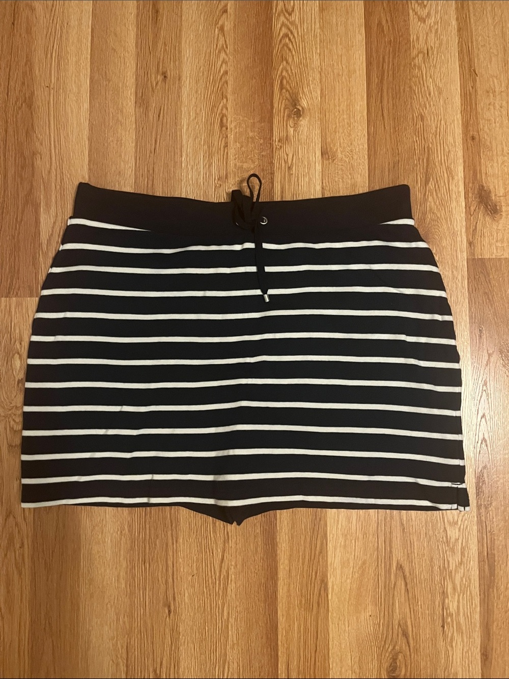 Striped Black & White Knit Skort